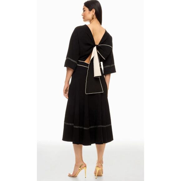 Roksanda Collective Short Sleeve Back Tie Midi Dress - Picture 3 of 9